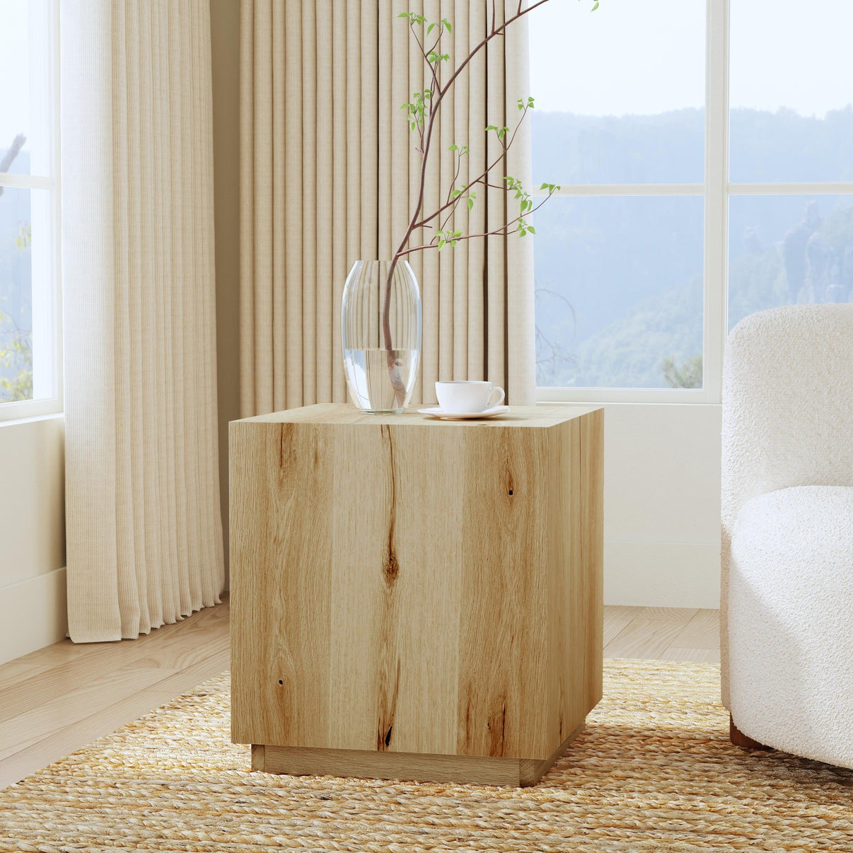 Layne - Square End Table, alternate view 6 with wood construction