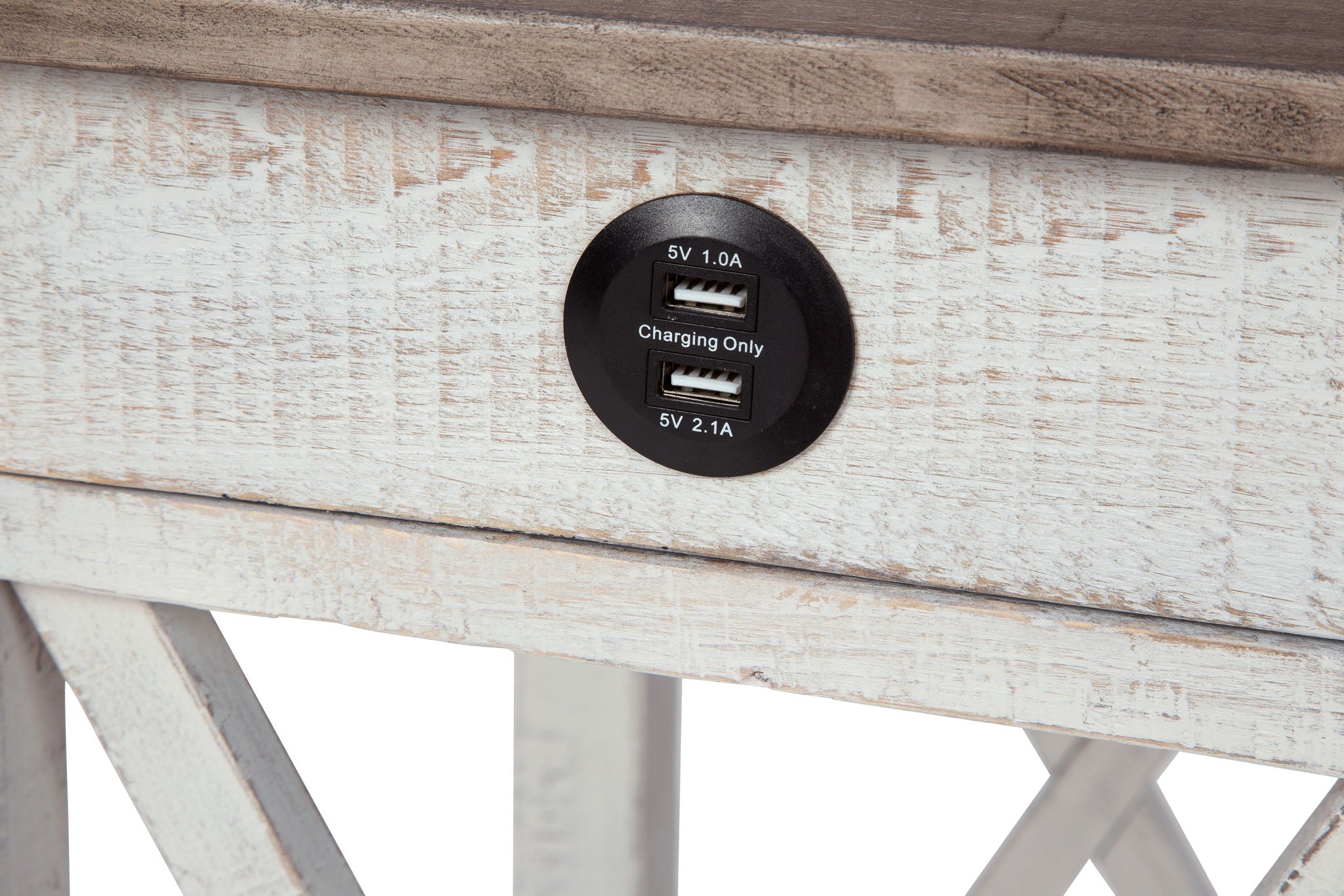 Adalane - Accent Table - White / Gray, alternate view 3 with engineered wood