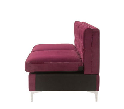 Jaszira - Modular - Armless Sofa, alternate view 3 with velvet upholstery