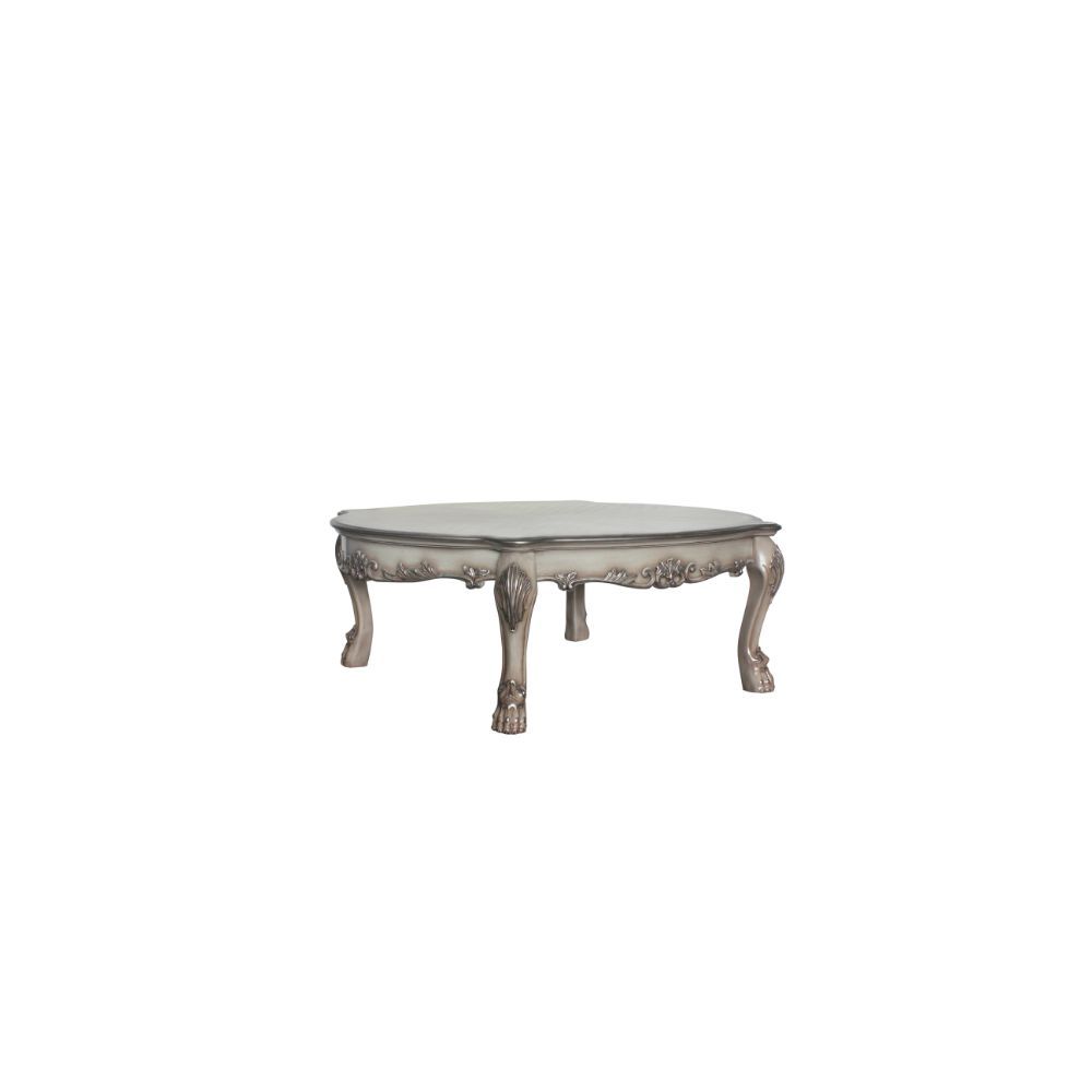 Dresden - Coffee Table - Vintage Bone White, product view with wood construction