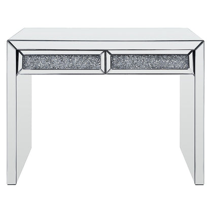 Noralie - Console Table Faux Diamonds - Mirrored, alternate view 2 with glass