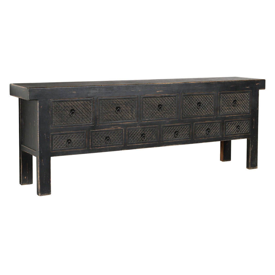 Lahey - 11 Drawer Console Table, alternate view 2 with wood construction