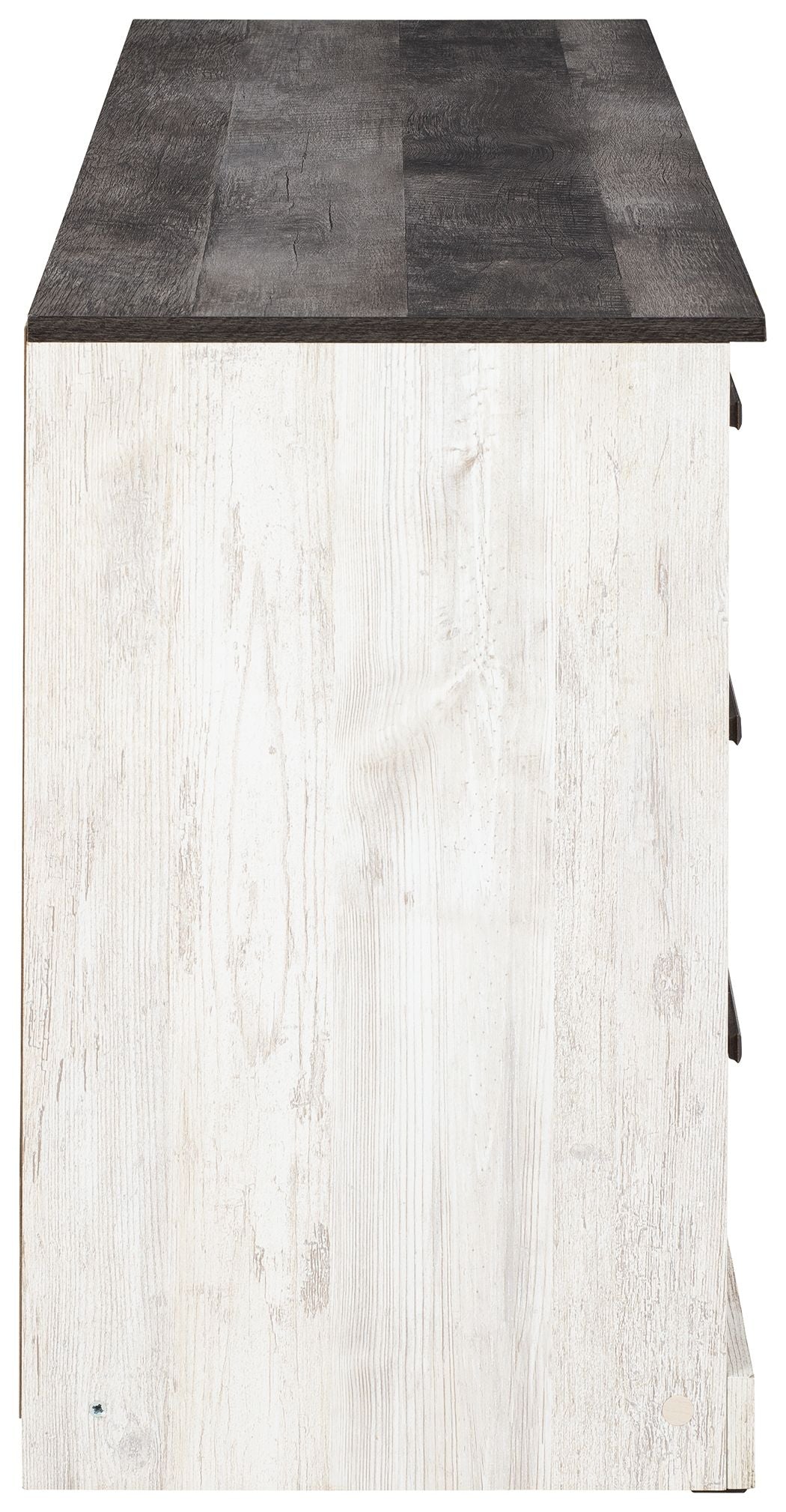 Shawburn - Six Drawer Dresser - Pewter-tone pulls - White / Black / Gray, alternate view 5 with engineered wood