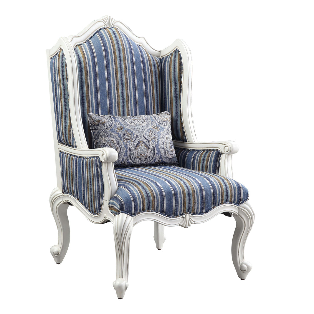 Ciddrenar - Chair With Pillow - Fabric & White, product view with wood construction