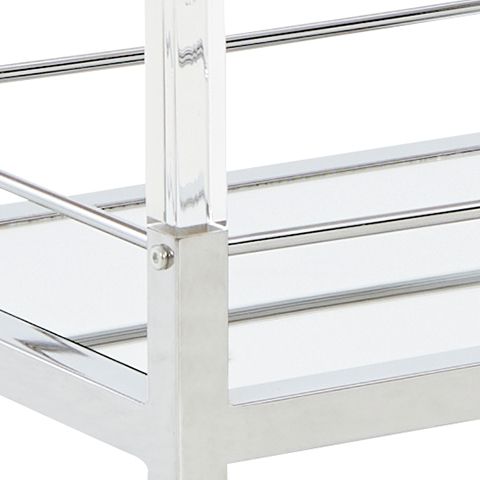 Chaseton - Bar Cart - Clear / Silver Finish, alternate view 3 with glass