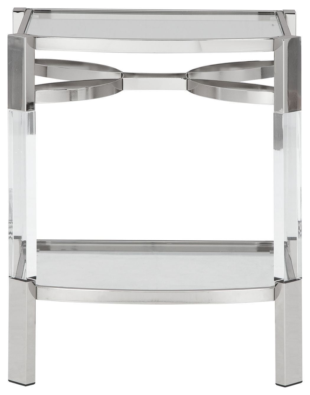 Chaseton - Accent Table - Clear / Silver Finish, product view with glass