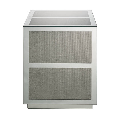 Noralie - 18" End Table With Faux Diamonds - Mirrored, alternate view 3 with wood construction
