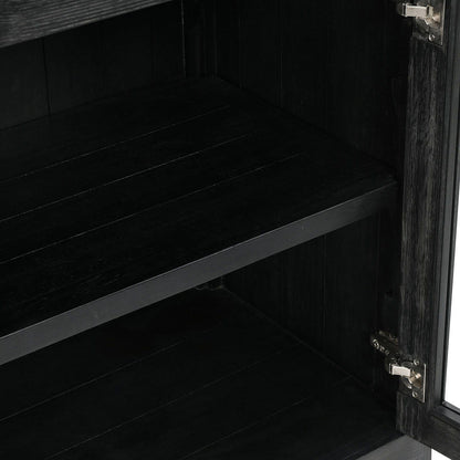Macarthur - Reclaimed Oak 4 Door Cabinet - Aged Black
