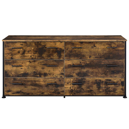 Juvanth - Dresser - Rustic Oak & Black, alternate view 4 with wood construction