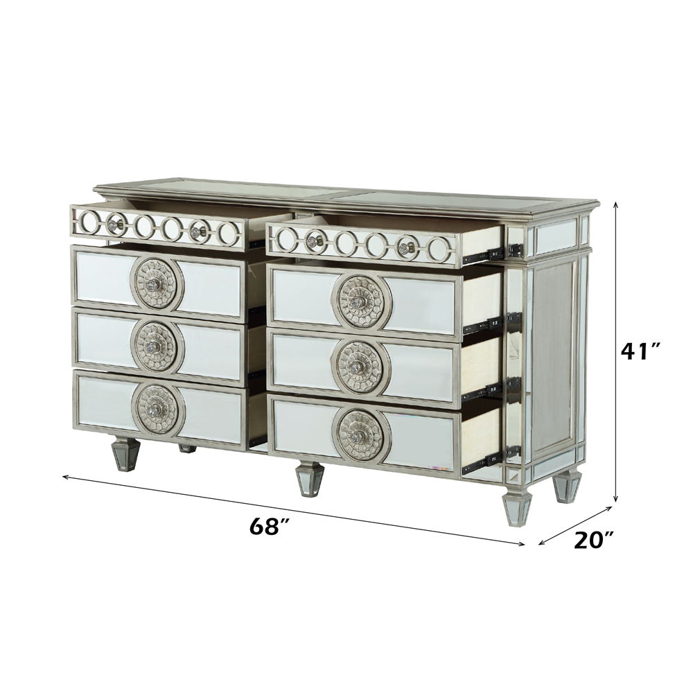 Varian - Dresser - Mirrored, alternate view 2 with wood construction