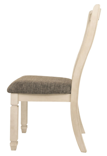 Bolanburg - Dining UPH Side Chair (Set of 2) - Rake Back - Brown / Beige, alternate view 3 with polyester fabric