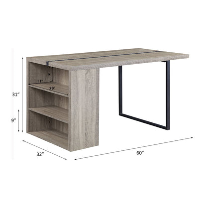 Patwin - Dining Table - Gray Oak & Black, alternate view 4 with wood construction