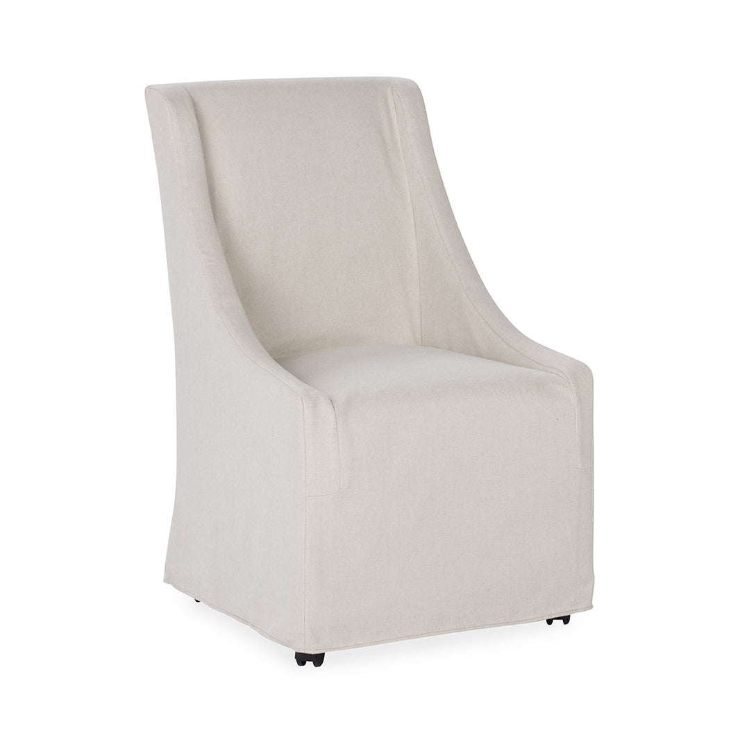 Warwick - Upholstered Rolling Dining Chair, alternate view 2 with polyester fabric
