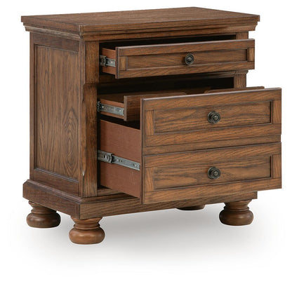 Zackaryn Two Drawer Night Stand Warm Brown, gallery image 3