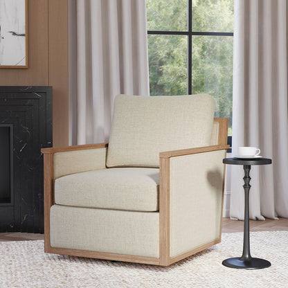 Norman - Swivel Accent Chair, alternate view 4 with wood construction