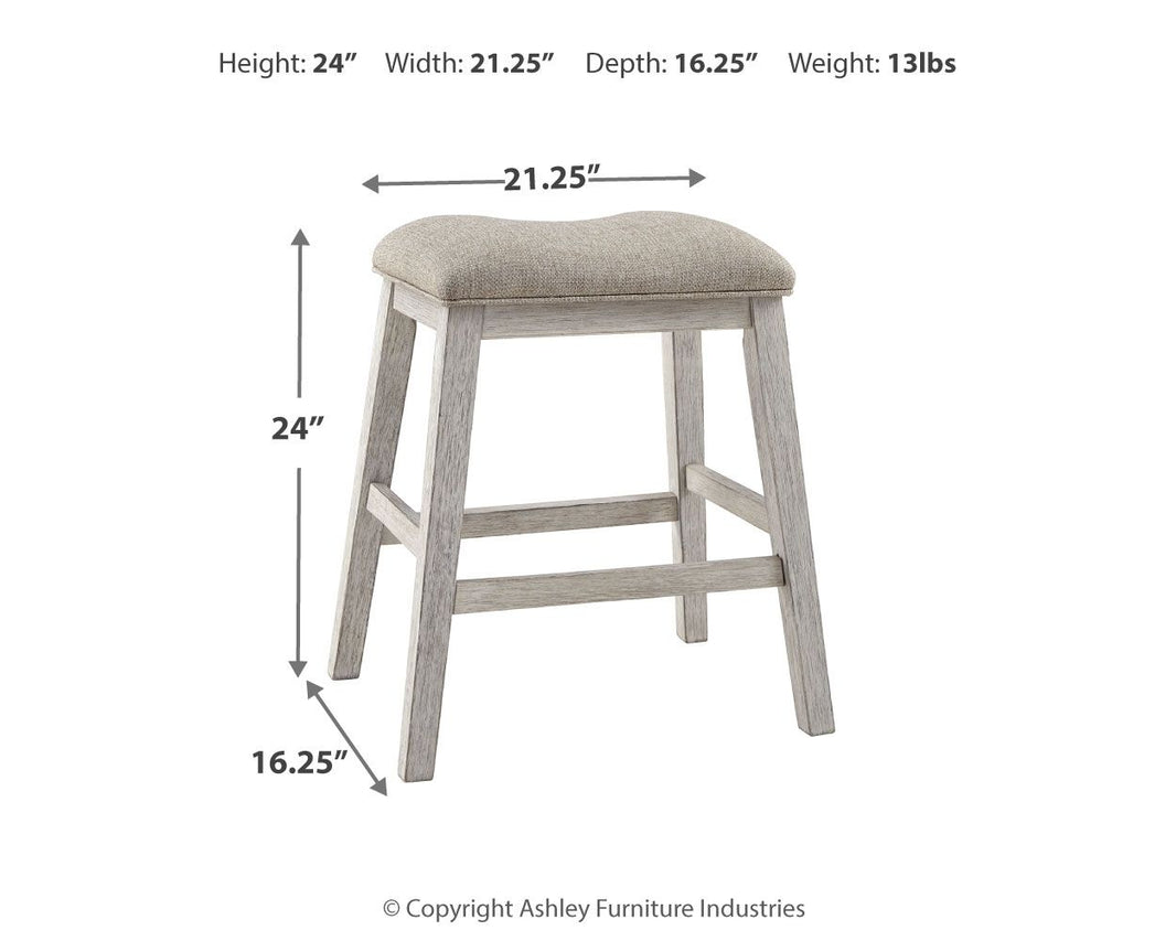 Skempton - Upholstered Stool (Set of 2) - White