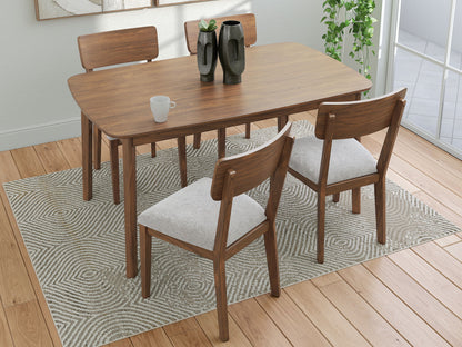 Tameride - Dining Room Table Set (Set of 5) - Brown, alternate view 4 with polyester fabric