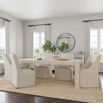 Warwick - Upholstered Rolling Dining Chair, alternate view 16 with polyester fabric