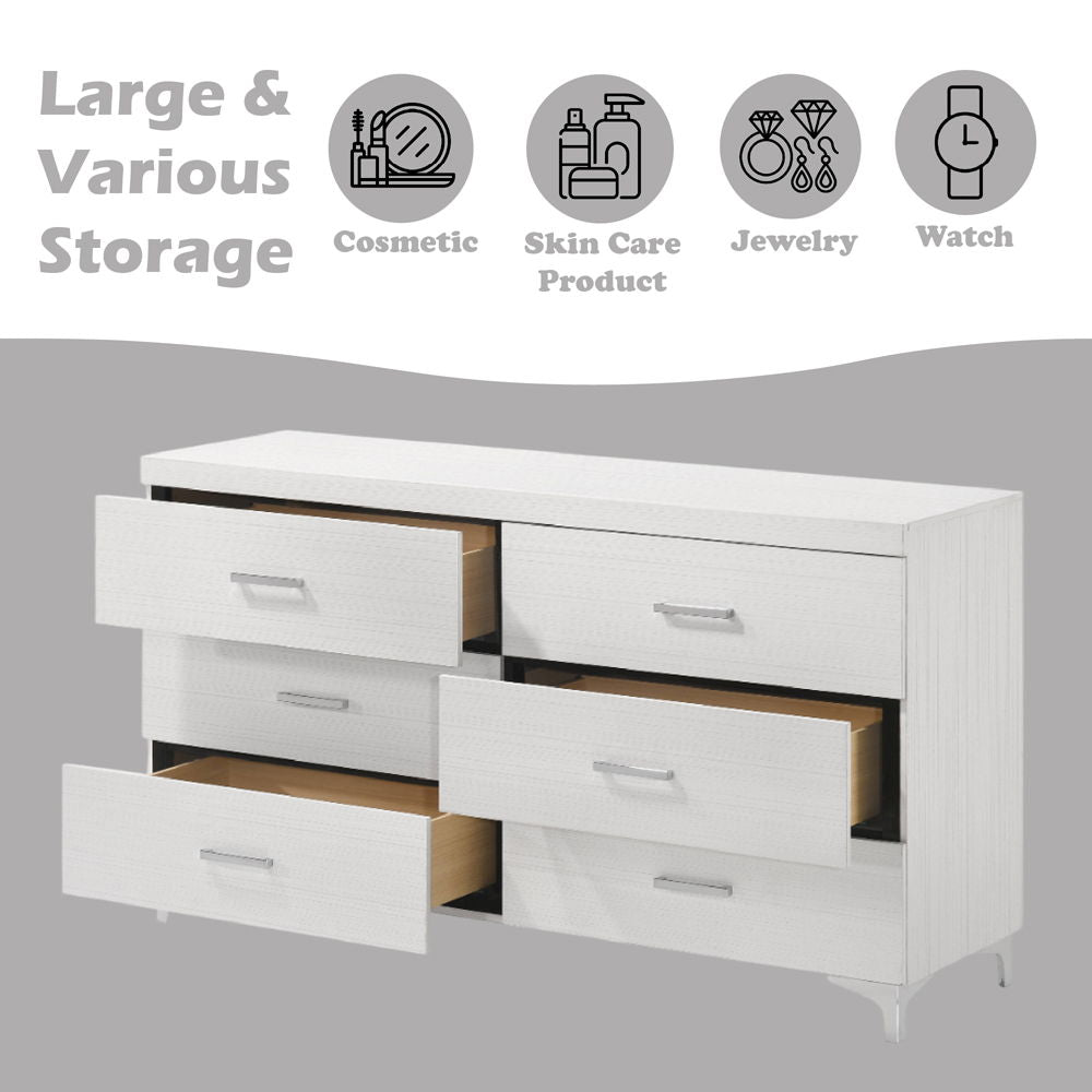 Casilda - Dresser - White, alternate view 3 with metal