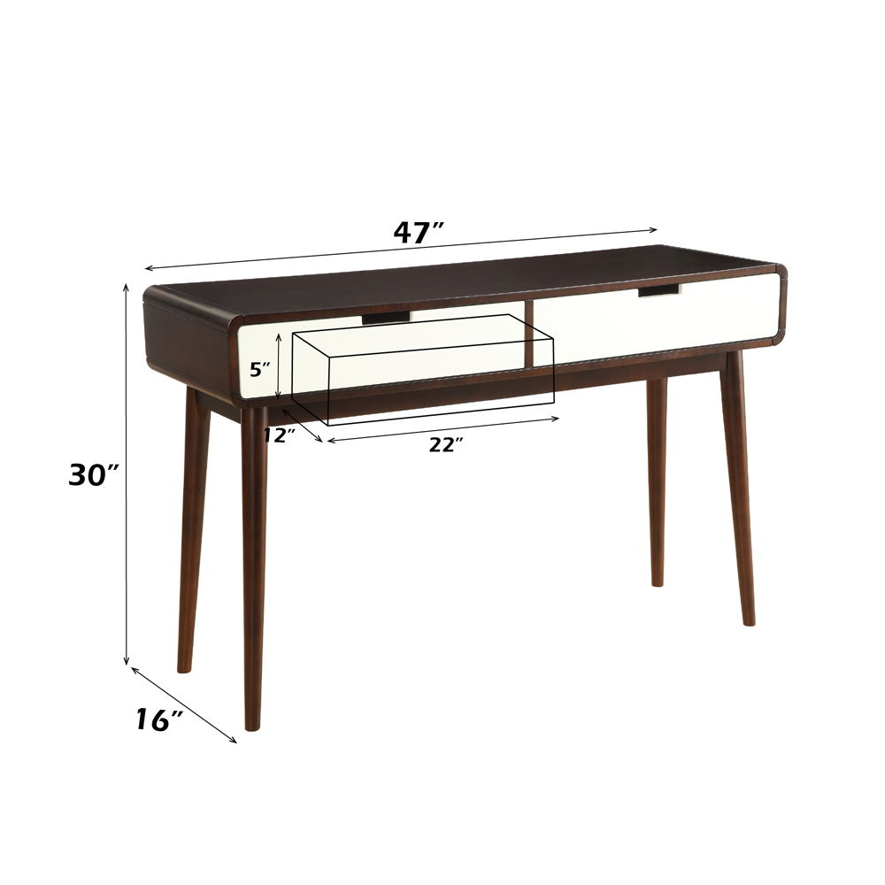 Christa - Sofa Table - White & Espresso, alternate view 3 with solid wood