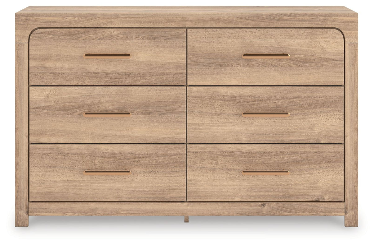 Kinlanni - Six Drawer Dresser, alternate view 6 with wood construction