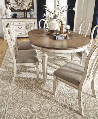 Realyn - Dining UPH Side Chair (Set of 2) - Ribbonback - Chipped White, alternate view 2 with polyester fabric