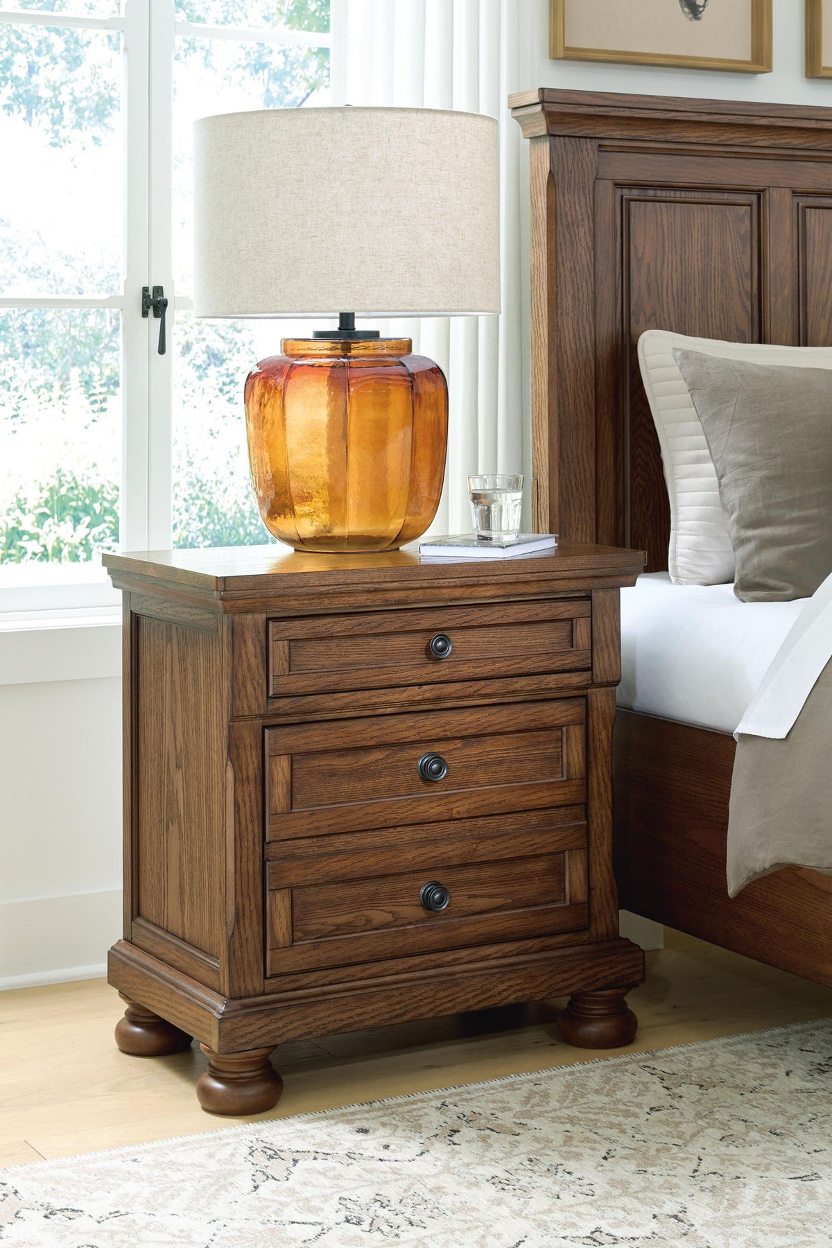 Zackaryn Two Drawer Night Stand Warm Brown, gallery image 4