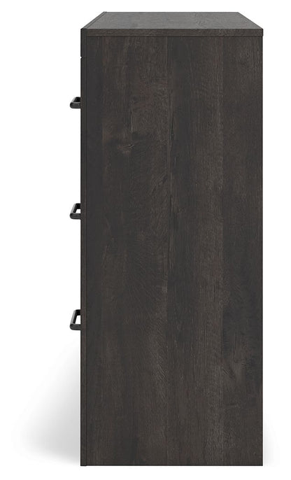 Hollivern - Six Drawer Dresser - Dark Gray, alternate view 3 with linen fabric