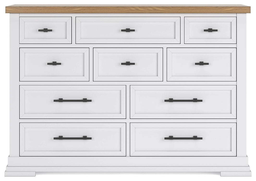Ashbryn - Dresser - White / Natural, alternate view 2 with wood construction