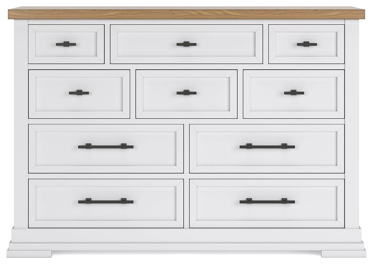 Ashbryn - Dresser - White / Natural, alternate view 2 with wood construction