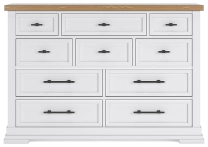 Ashbryn - Dresser - White / Natural, alternate view 2 with wood construction