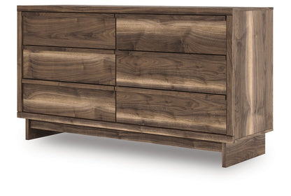 Chirason - Six Drawer Dresser - Brown, alternate view 5 with linen fabric