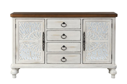 Vermont - Console Cabinet - Antique White, alternate view 3 with wood construction