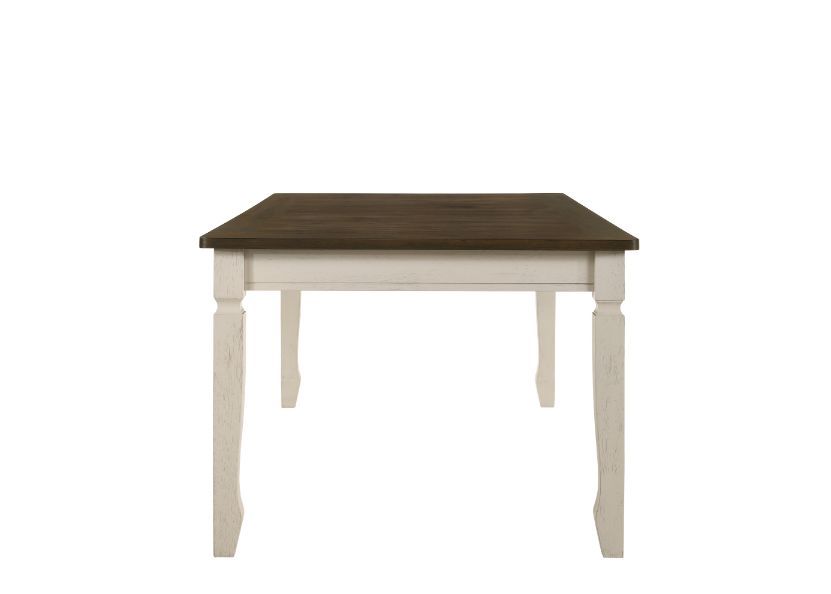 Fedele - Dining Table - Weathered Oak & Cream, alternate view 3 with wood construction