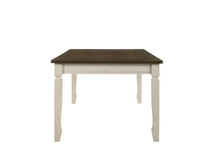 Fedele - Dining Table - Weathered Oak & Cream, alternate view 3 with wood construction