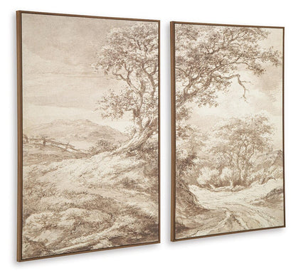 Stormish Wall Art Set (Set of 2) Beige / Brown, gallery image 2