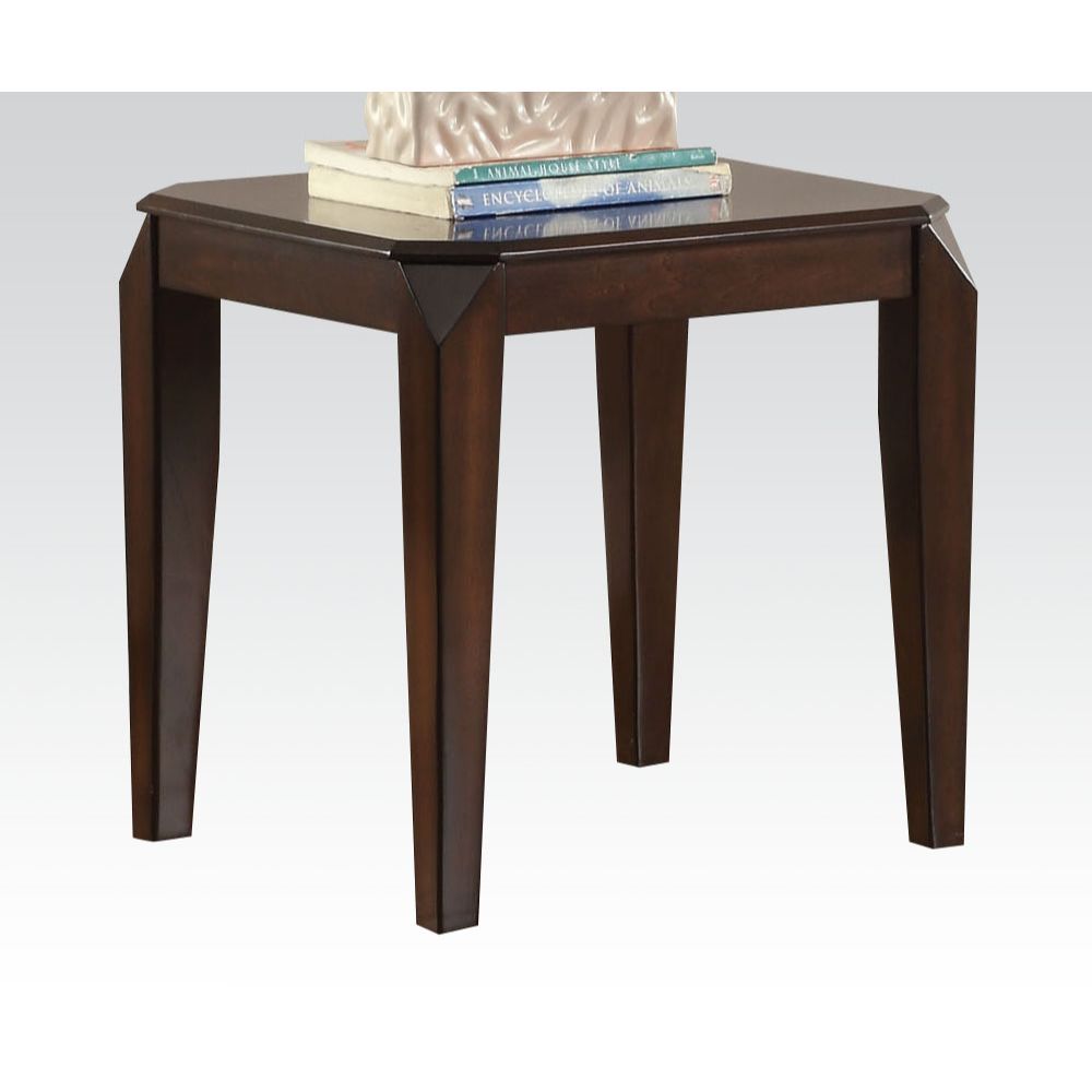 Docila - End Table - Walnut, product view with wood construction