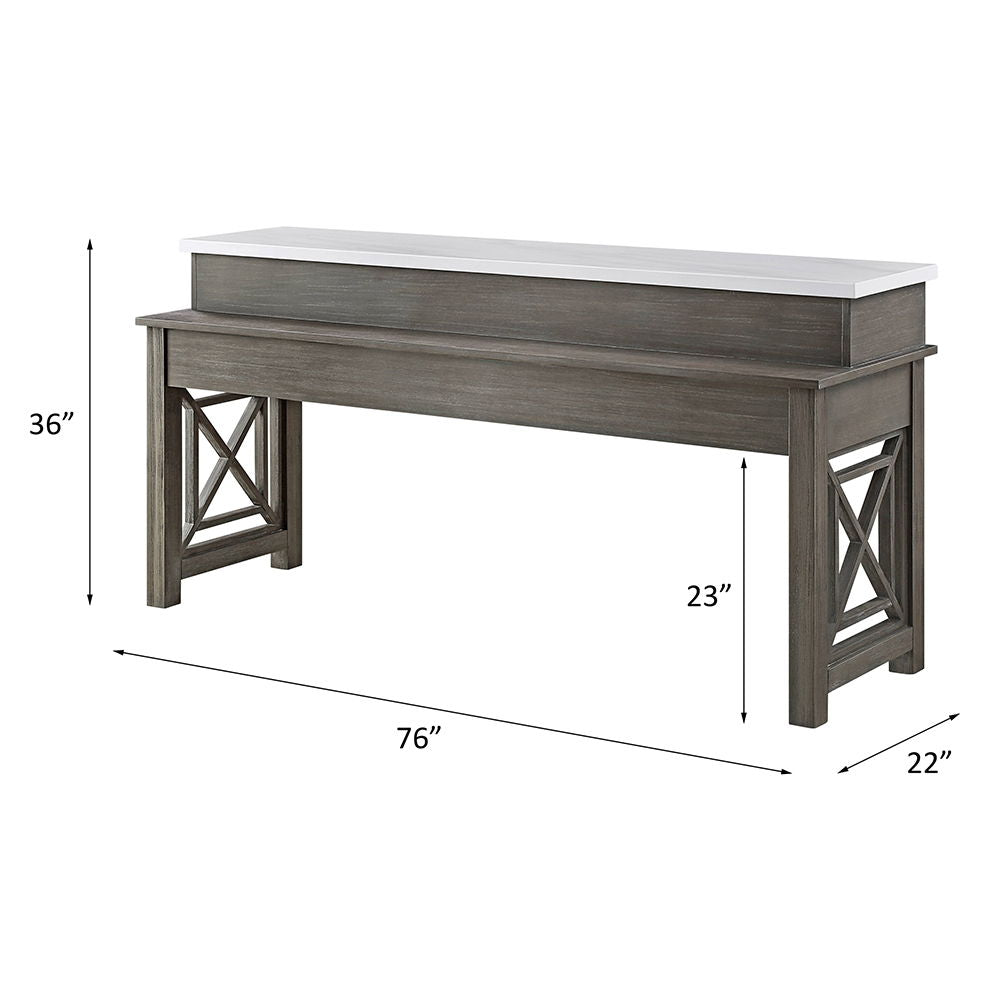 Wandella - Counter Height Set w/USB, alternate view 5 with wood construction