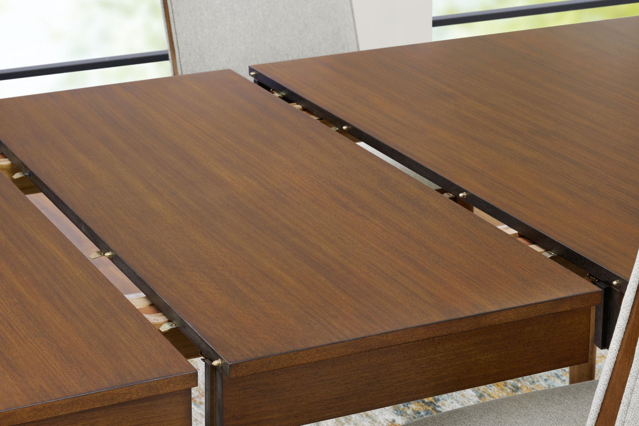 Lyncott - Rectangular Dining Room Extension Table - Brown, alternate view 2 with wood construction