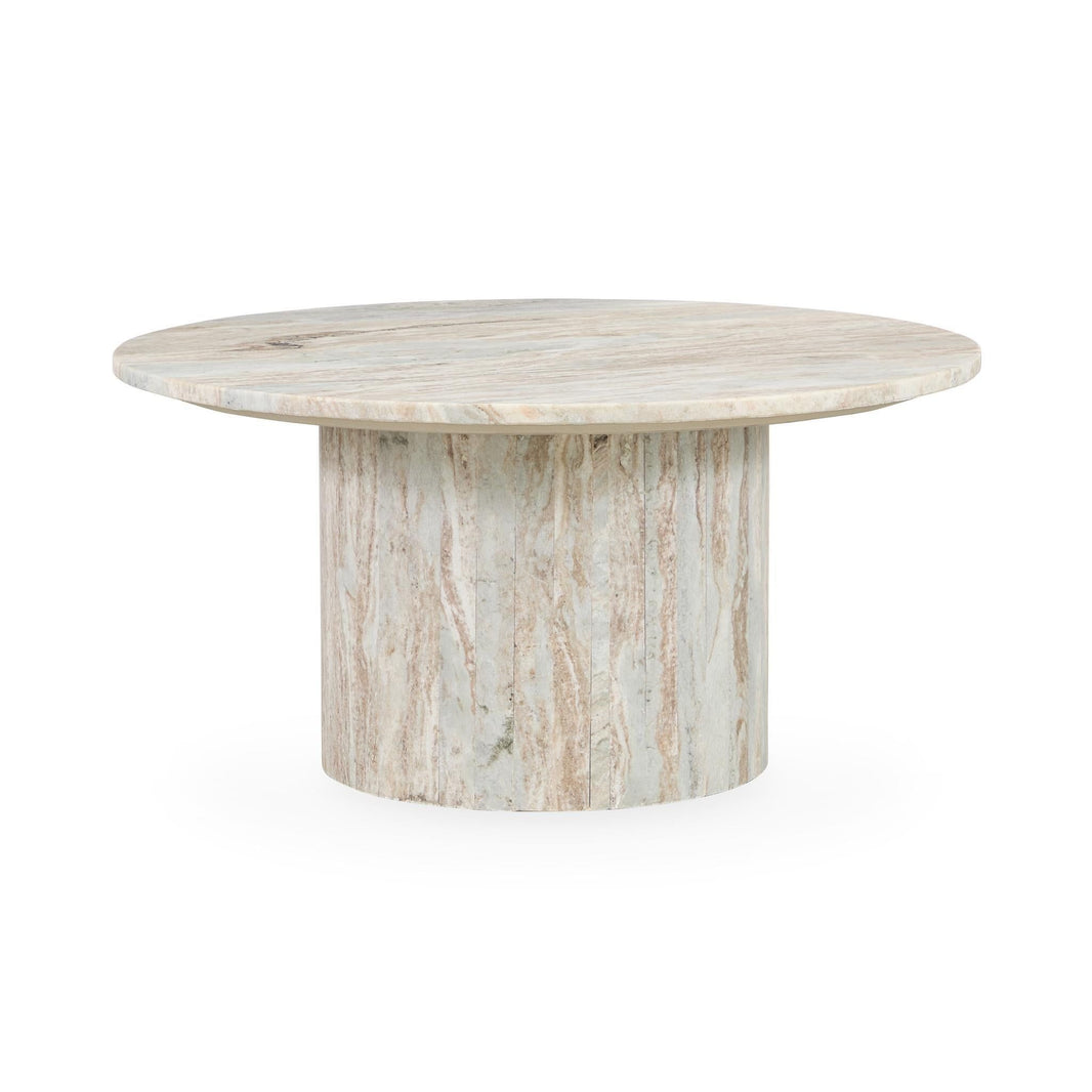 Amberly - Marble Round Coffee Table - Rusty Gray, product view