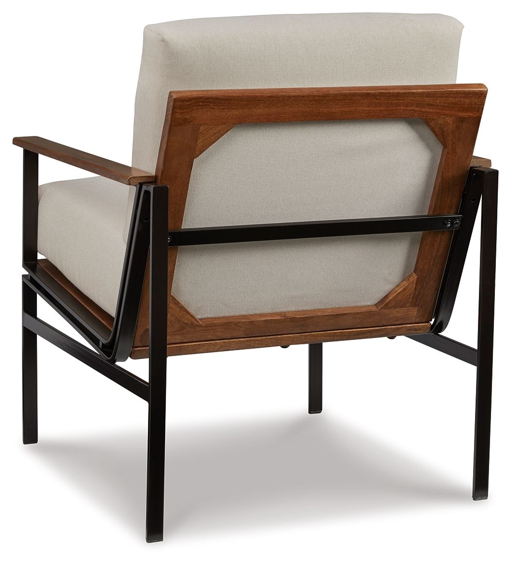 Tilden - Accent Chair - Ivory / Brown, alternate view 2 with polyester fabric