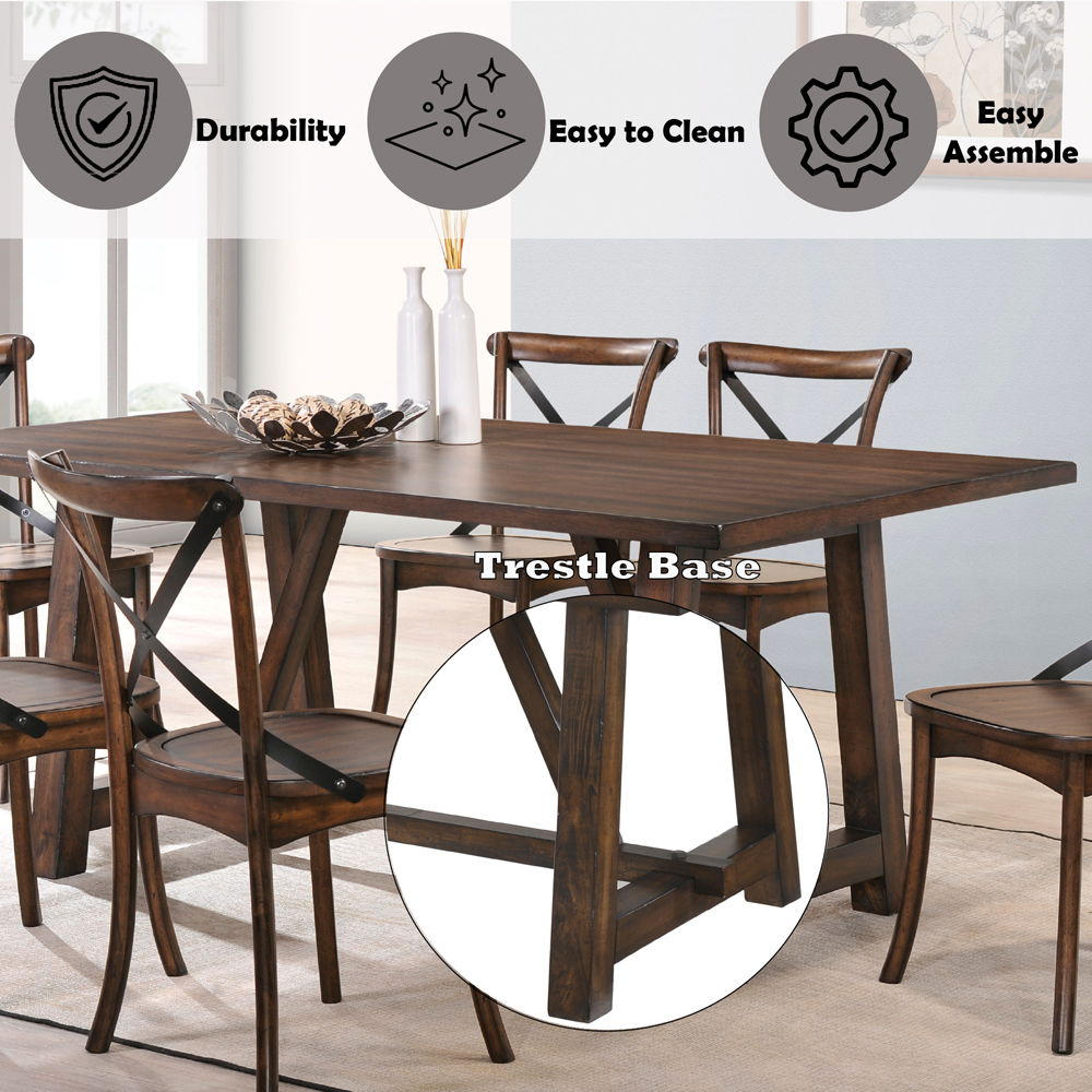 Kaelyn - Dining Table - Dark Oak, alternate view 2 with wood construction