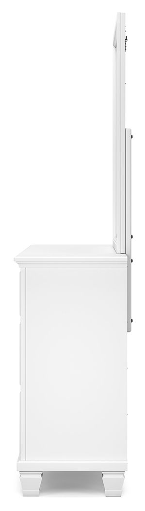 Fortman - Dresser And Mirror - White, alternate view 4 with wood construction