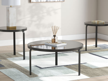 Dorylin - Occasional Table Set (Set of 3) - Black, alternate view 2 with glass