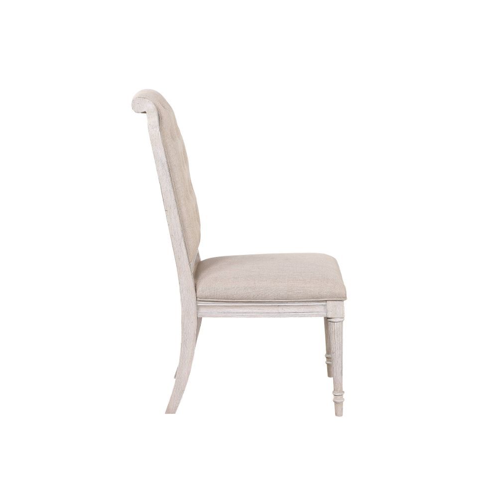 Wynsor - Side Chair (Set of 2) - Antique White, alternate view 2 with wood construction