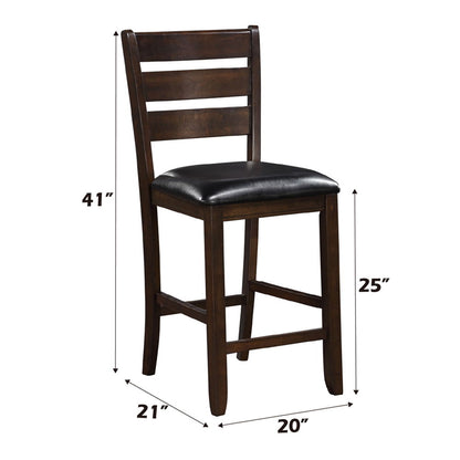 Urbana - Counter Height Chair (Set of 2) - Black Synthetic Leather & Espresso, alternate view 6 with wood construction