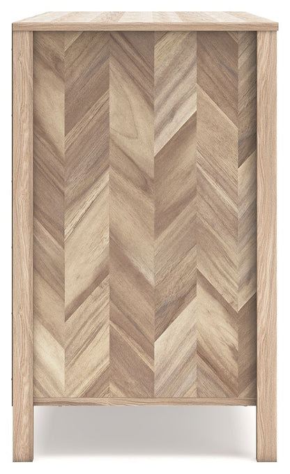 Battelle - Six Drawer Dresser - Tan, alternate view 2 with engineered wood