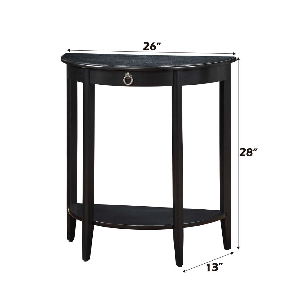 Justino II - Console Table - Black, alternate view 4 with wood construction