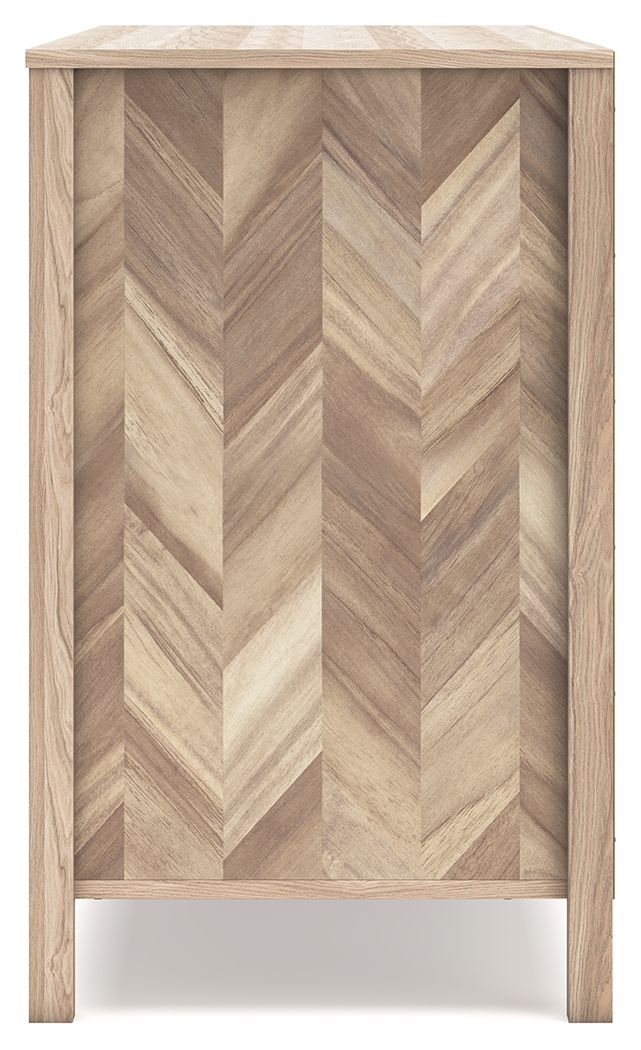 Battelle - Six Drawer Dresser - Tan, alternate view 3 with engineered wood