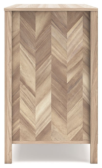 Battelle - Six Drawer Dresser - Tan, alternate view 3 with engineered wood